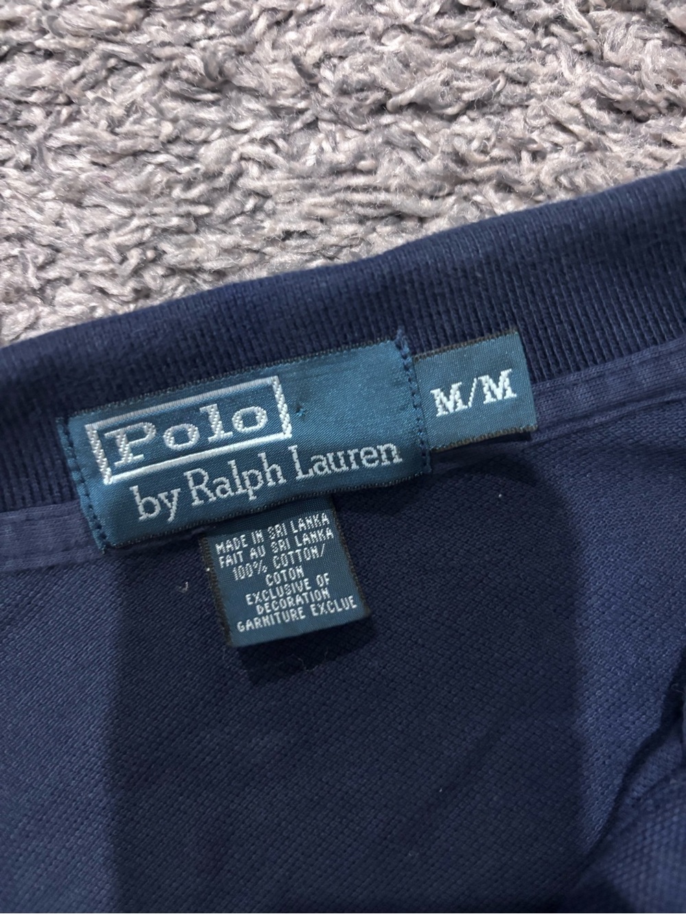Ralph Lauren Navy Crew Neck Polo Tee with Embroidered Label - Picture 2 of 2